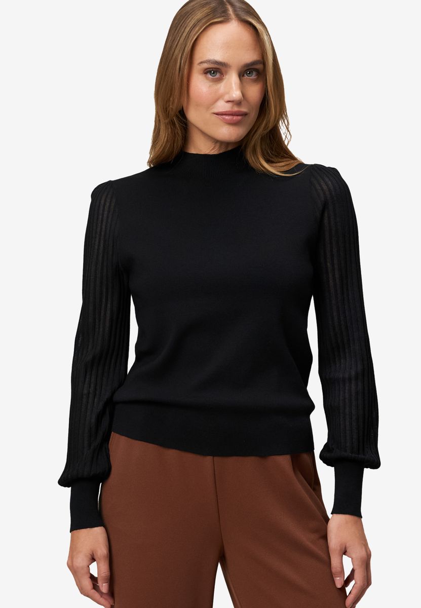 Damen Pullover mit transparenten Ärmeln