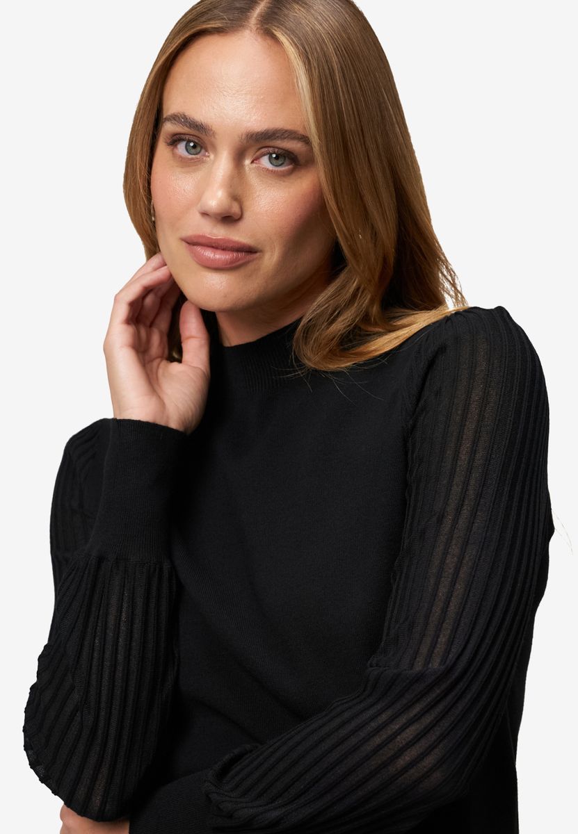 Damen Pullover mit transparenten Ärmeln