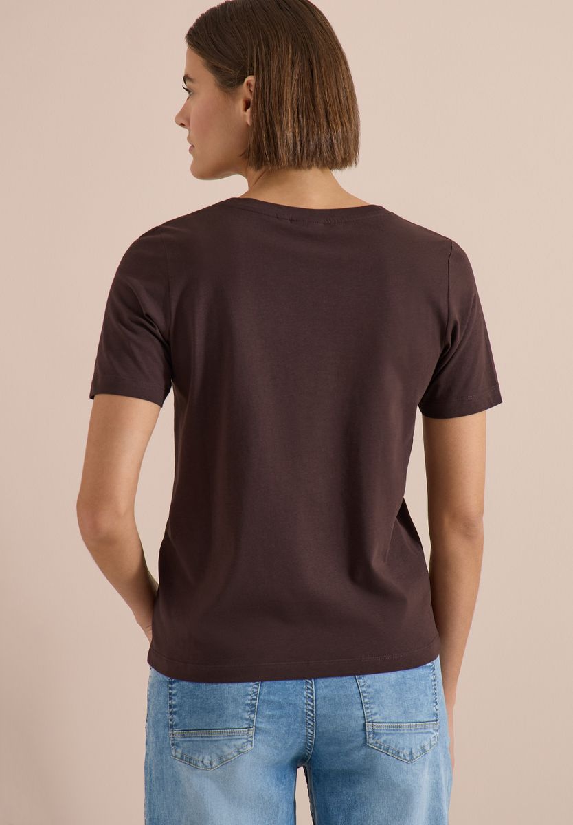 T-Shirt mit Boat Neck und Wording Artwork