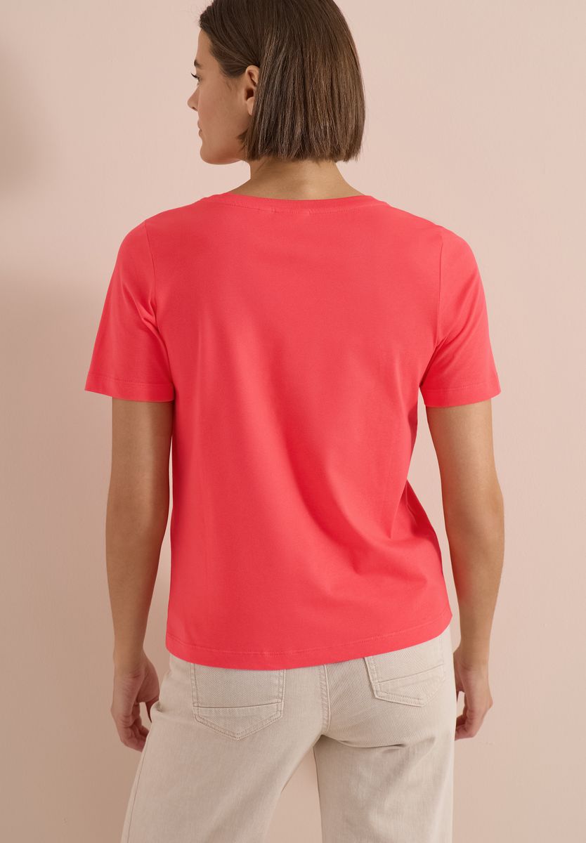 T-Shirt mit Boat Neck und Wording Artwork