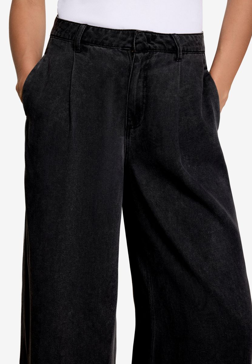 Wideleg-Hose mit Bundfalten