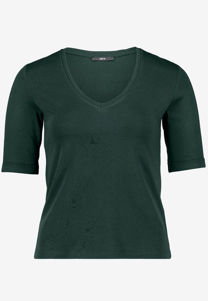 Basic-T-Shirt mit V-Ausschnitt