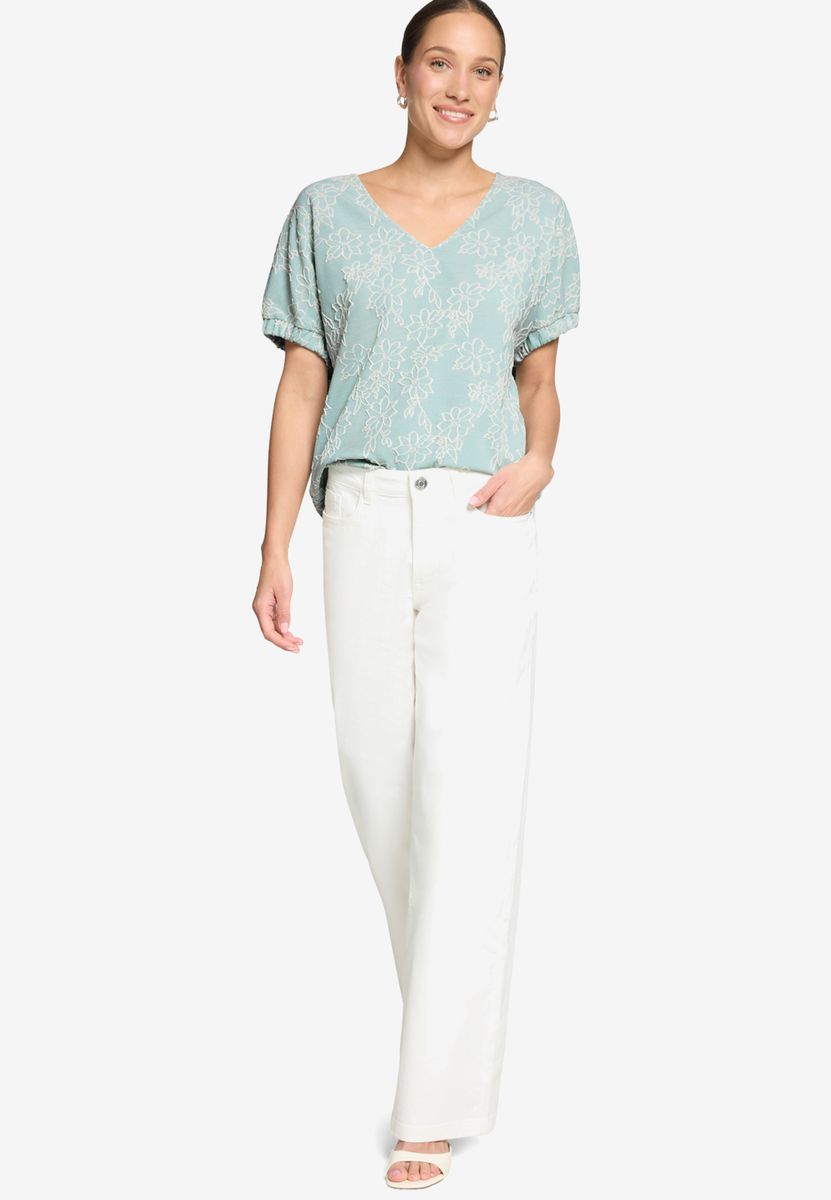 Shirt mit Blumen-Stickerei