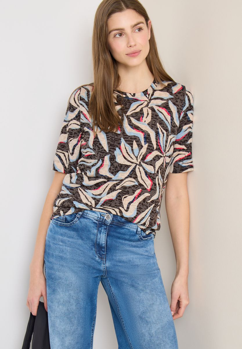 Kurzarm T-Shirt im Ausbrenner-Look