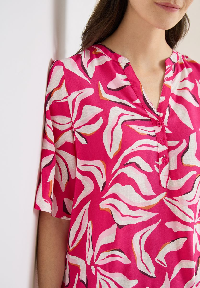 Kurzarm Bluse mit floralem Muster