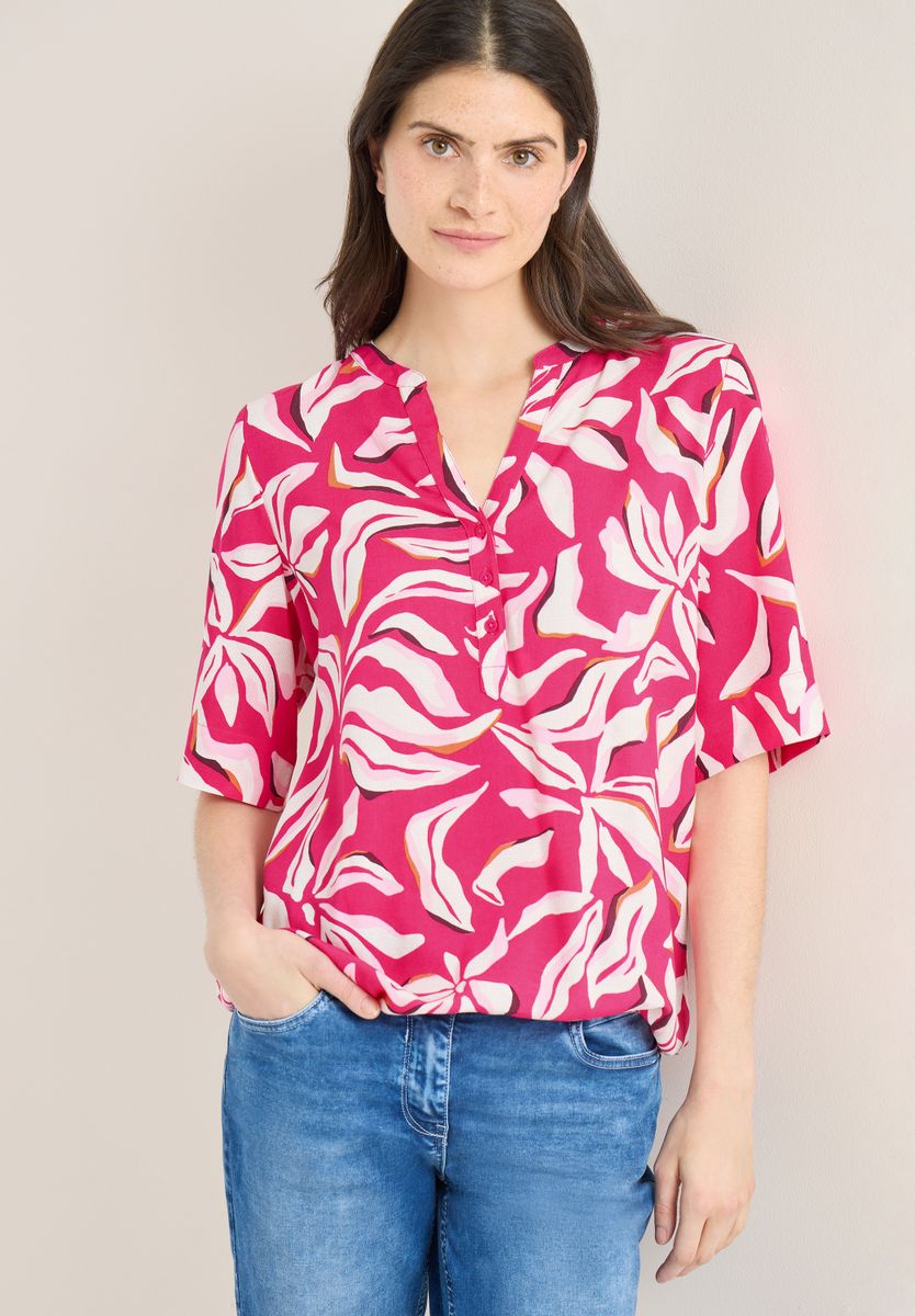 Kurzarm Bluse mit floralem Muster