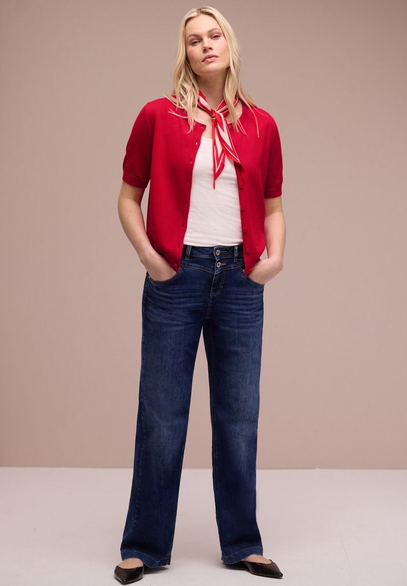 Kurzarm Cardigan mit Rundhals
