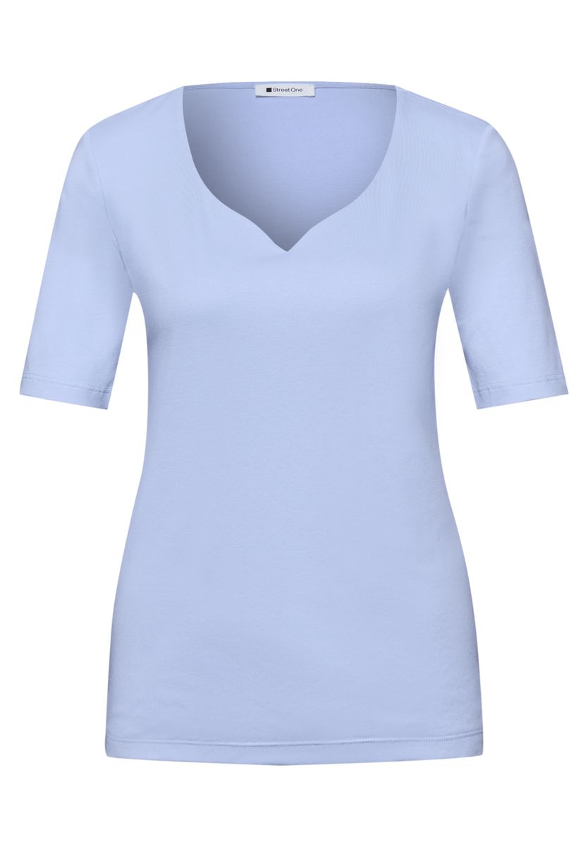 Basic T-Shirt mit Herzausschnitt