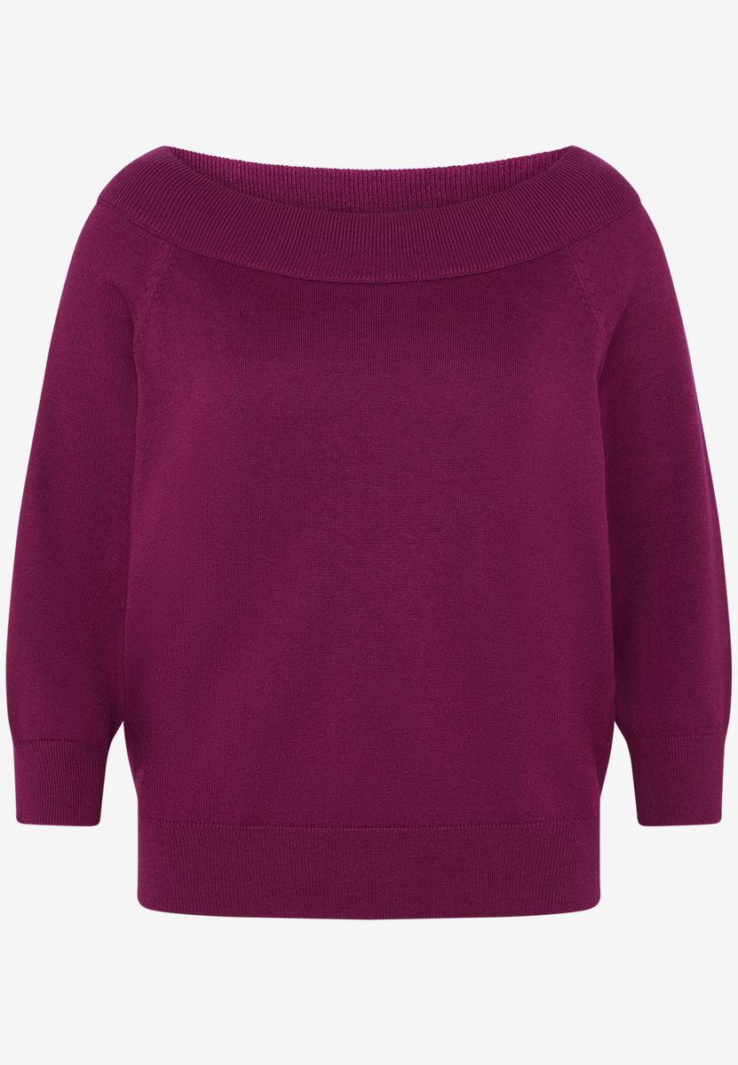 Strickpullover mit Carmenausschnitt