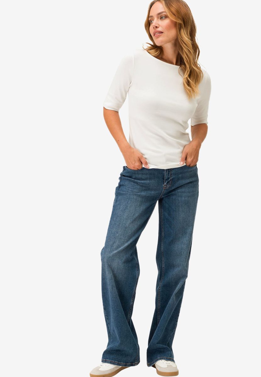 Basic Shirt mit U-Boot-Ausschnitt