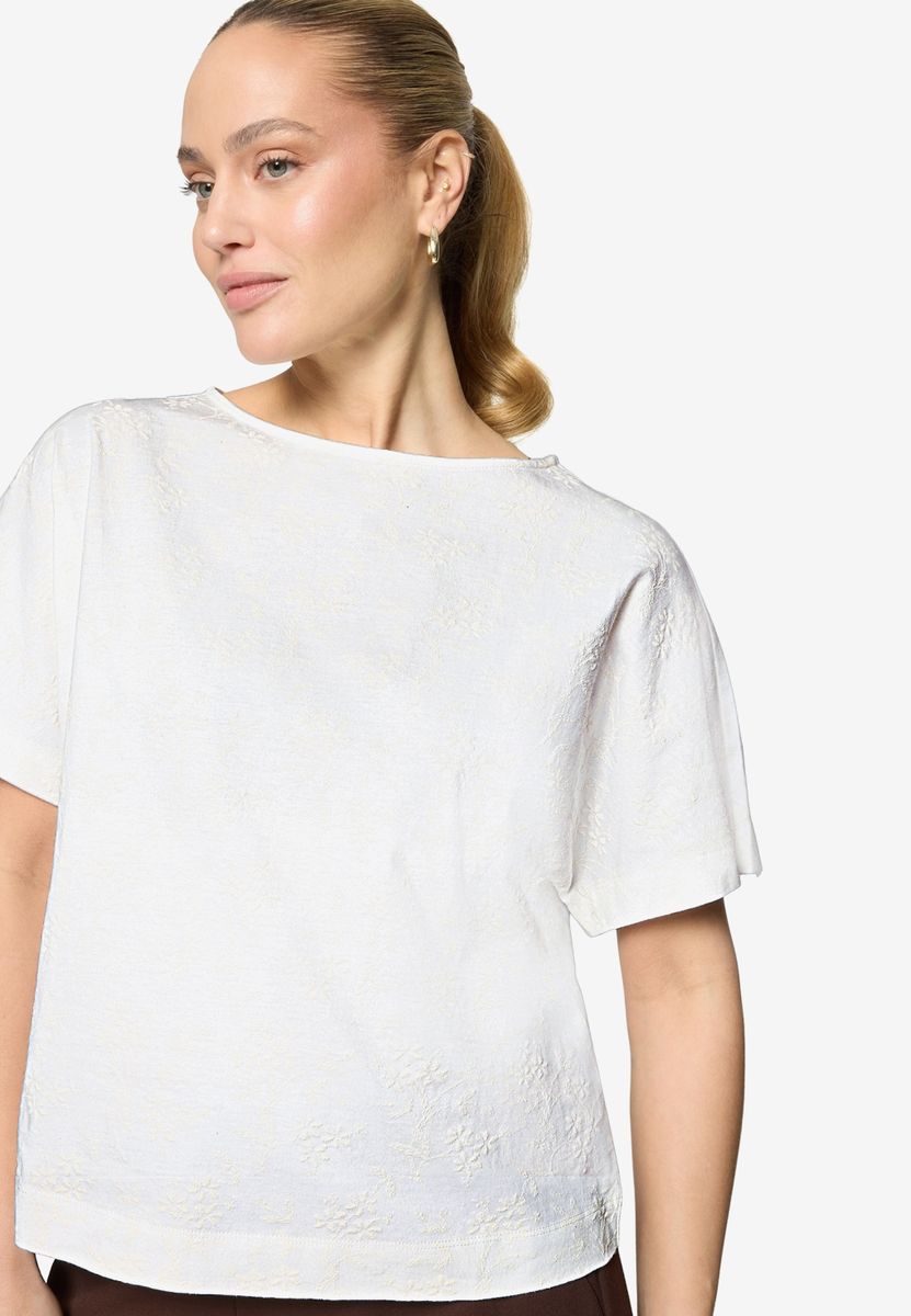 Baumwoll-T-Shirt mit Stickerei