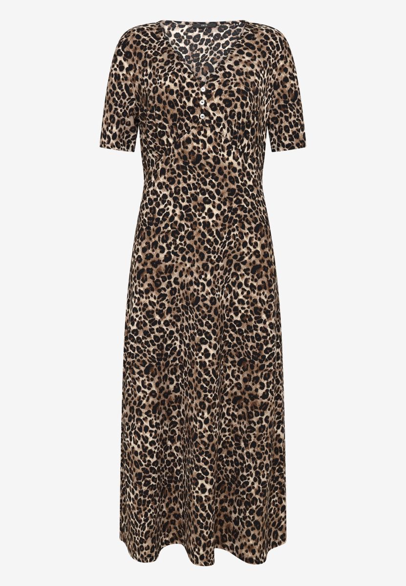 Maxikleid kurzarm mit Leoprint