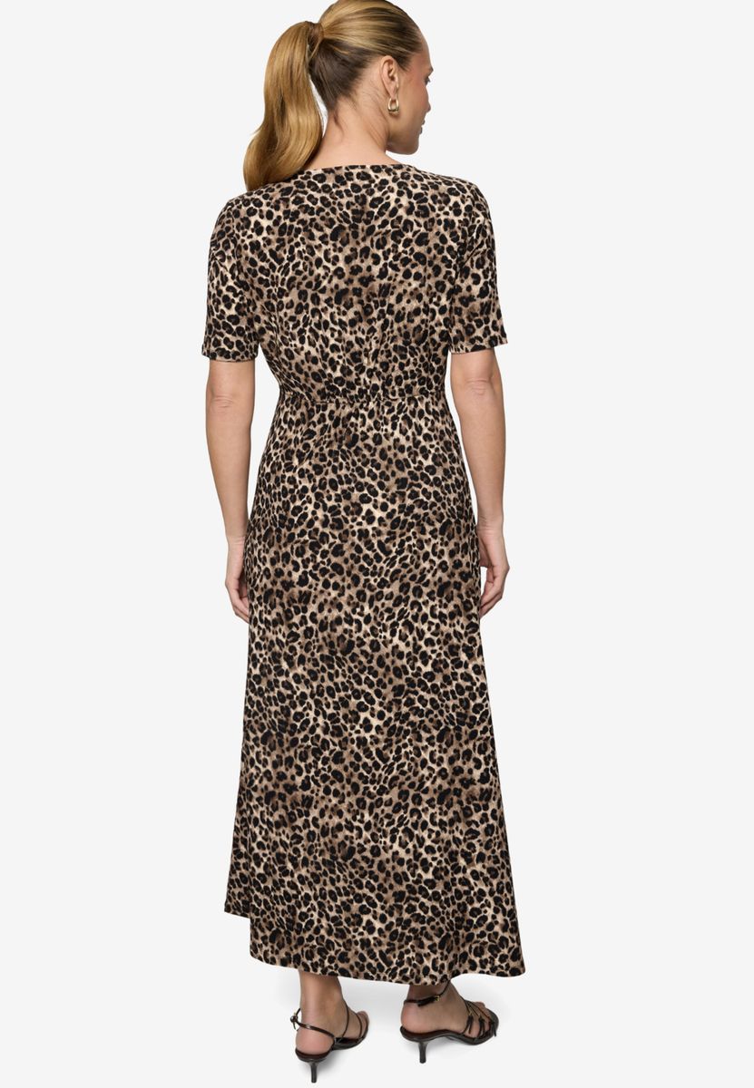 Maxikleid kurzarm mit Leoprint