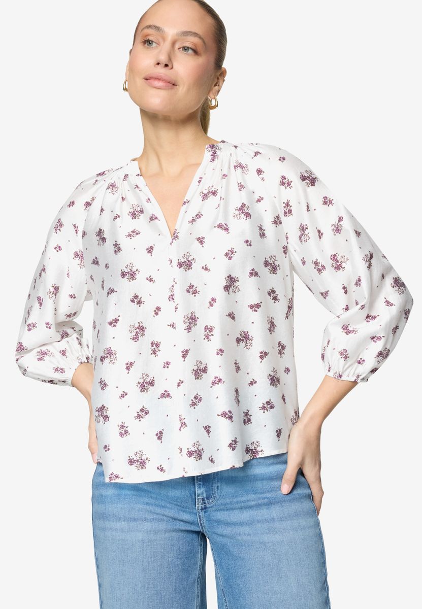 Schlupfbluse mit Blumen