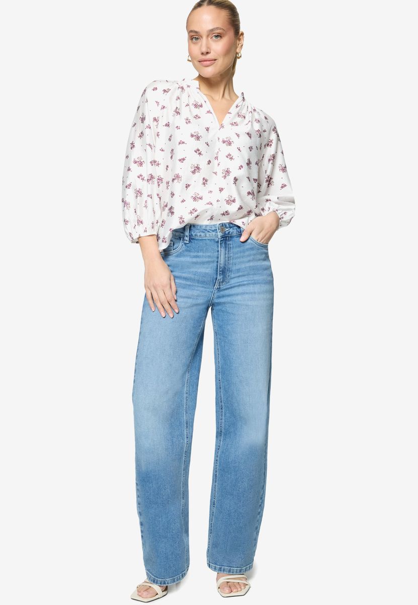 Schlupfbluse mit Blumen