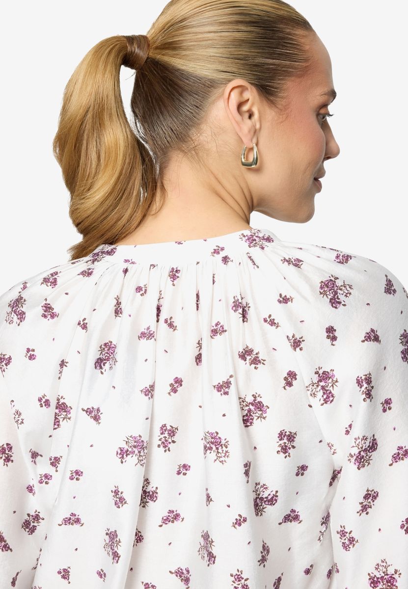 Schlupfbluse mit Blumen