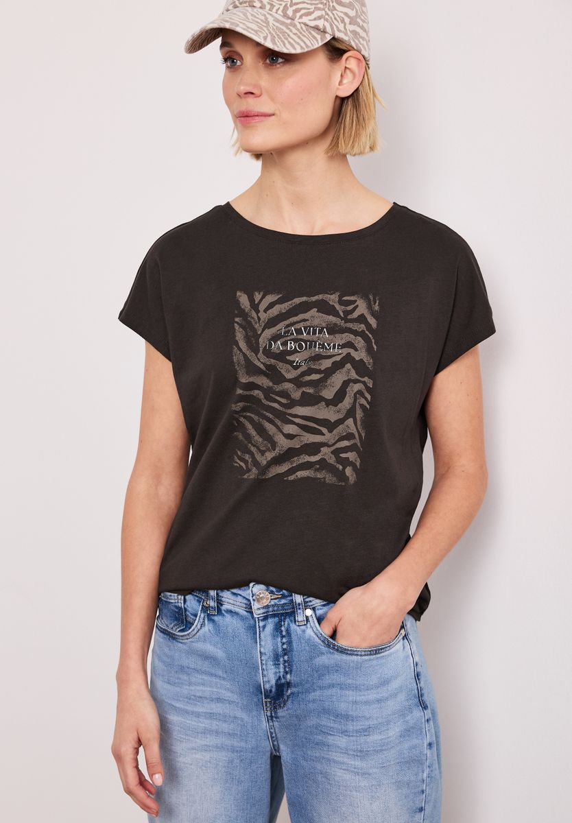Dropped Shoulder Shirt mit Frontprint