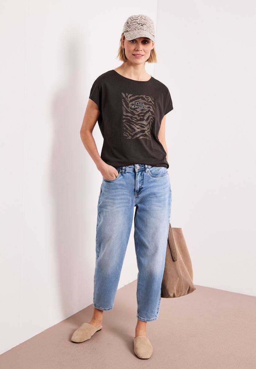 Dropped Shoulder Shirt mit Frontprint