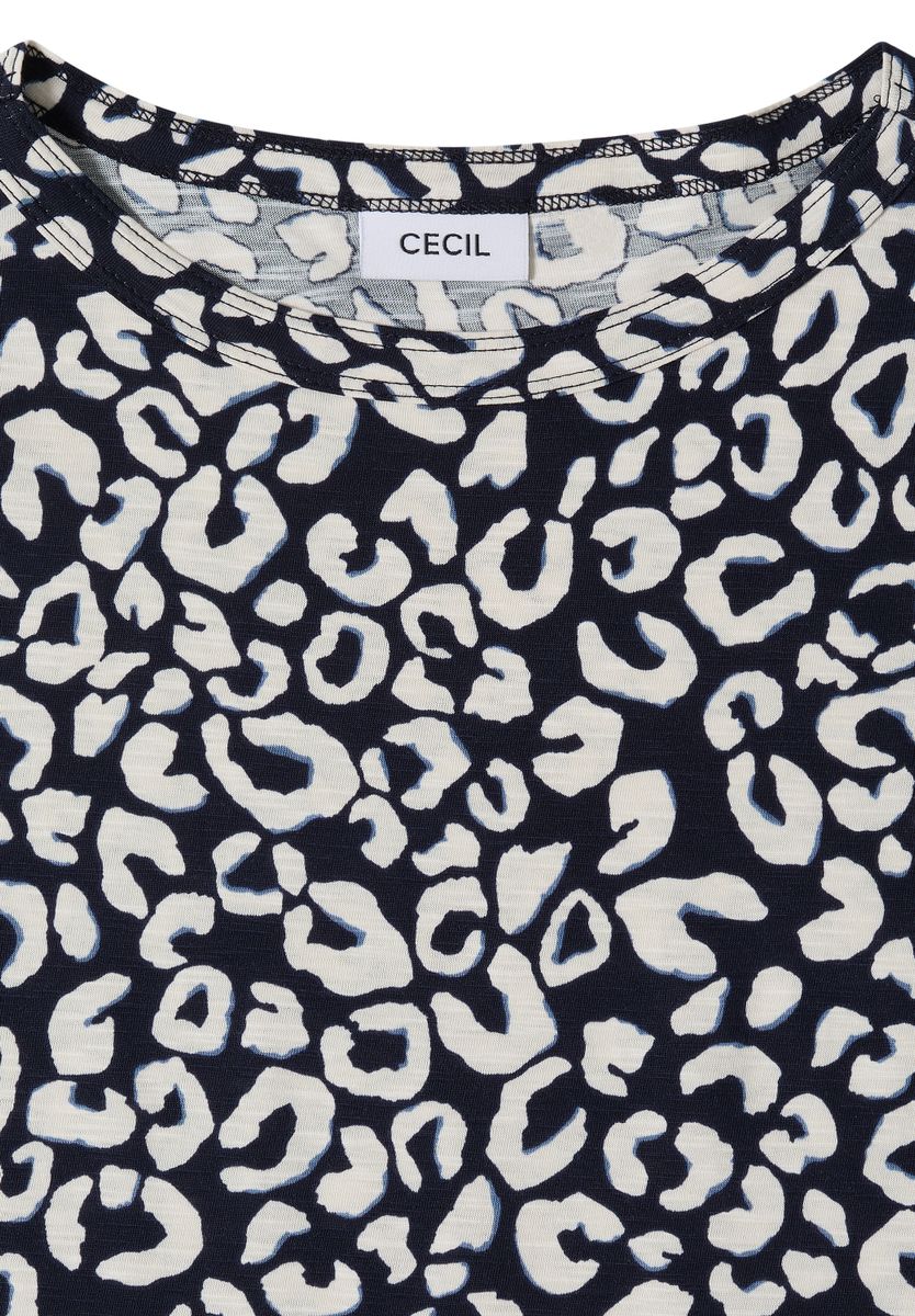 Shirt mit Boatneck und Leo-Print