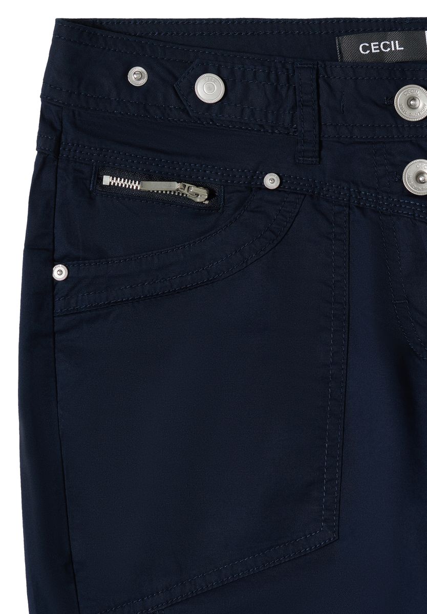 Mid Waist Slim Leg Hose mit Turn-Up