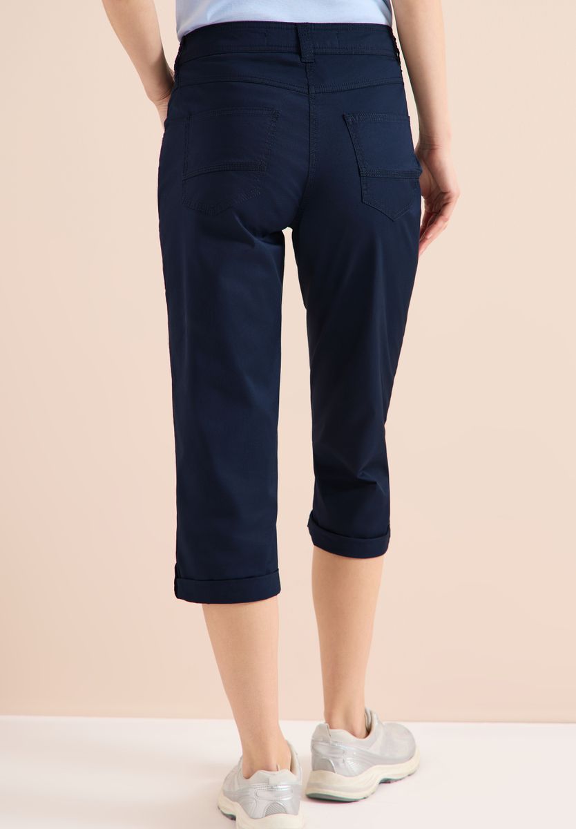 Mid Waist Slim Leg Hose mit Turn-Up