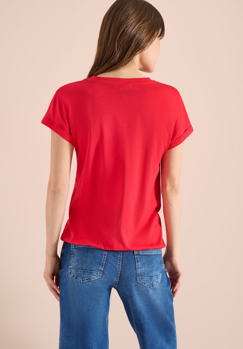 Shirt mit Split Neck im Tunika-Look