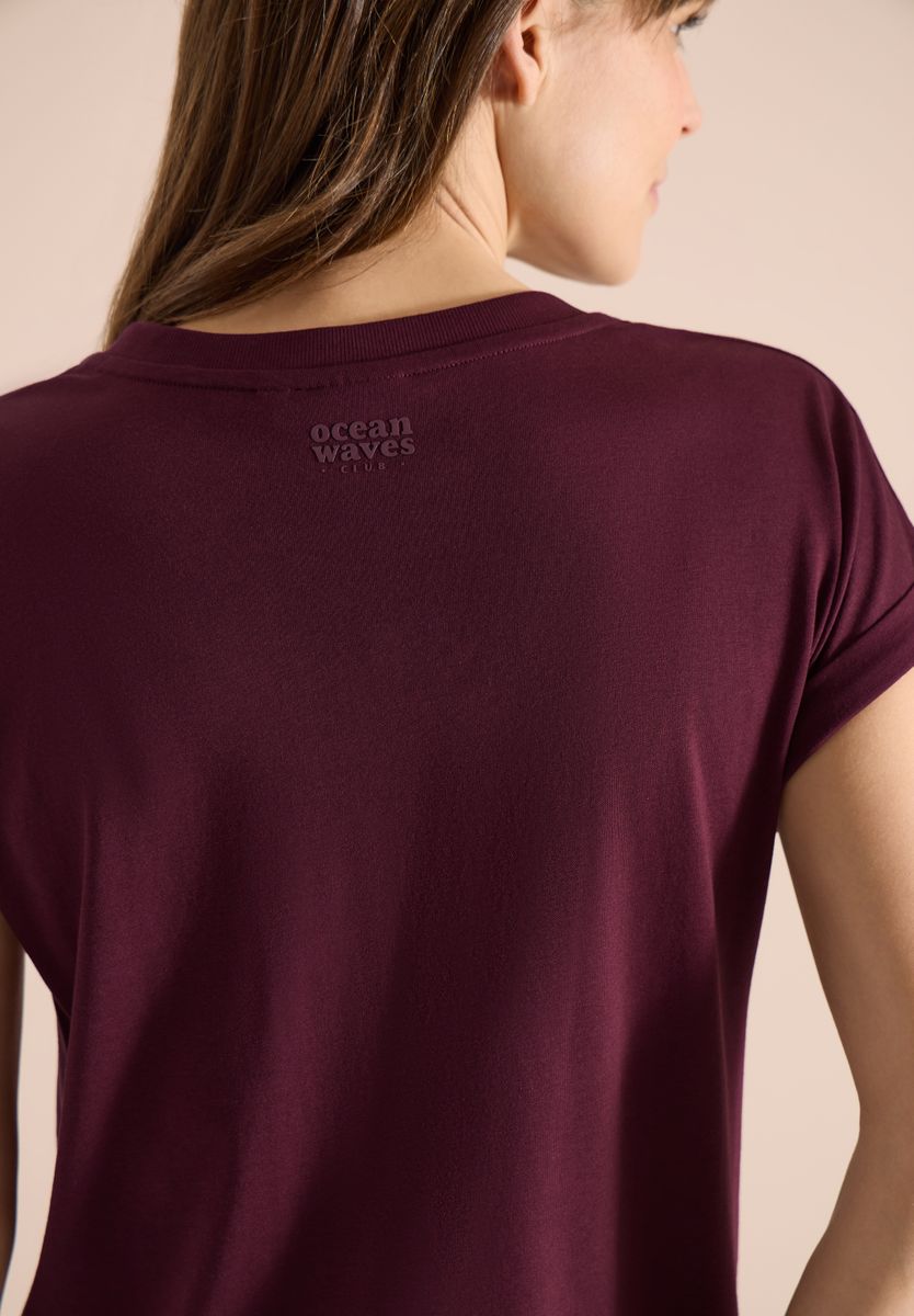 Shirt mit Split Neck im Tunika-Look