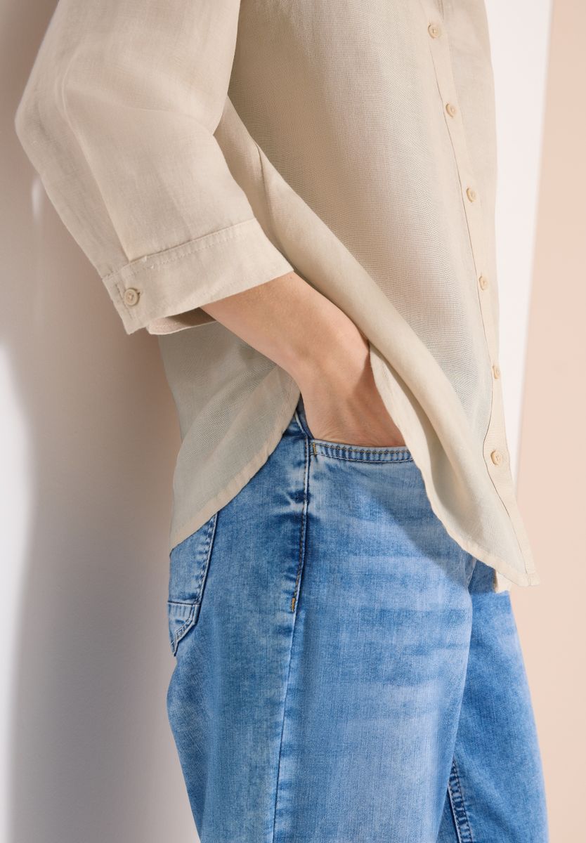 3/4-Arm Bluse aus Leinenmix