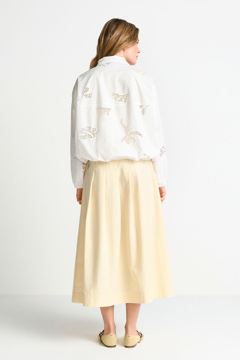 Oversize blouson with broderie anglaise