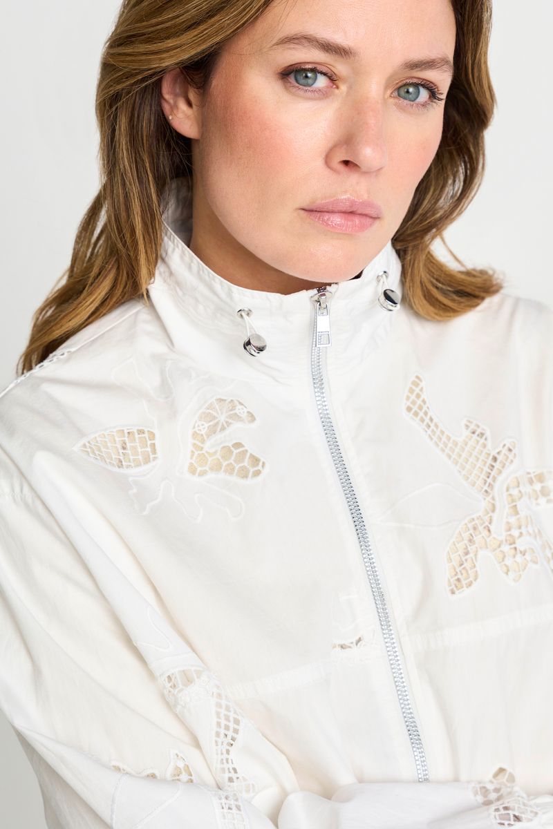 Oversize blouson with broderie anglaise