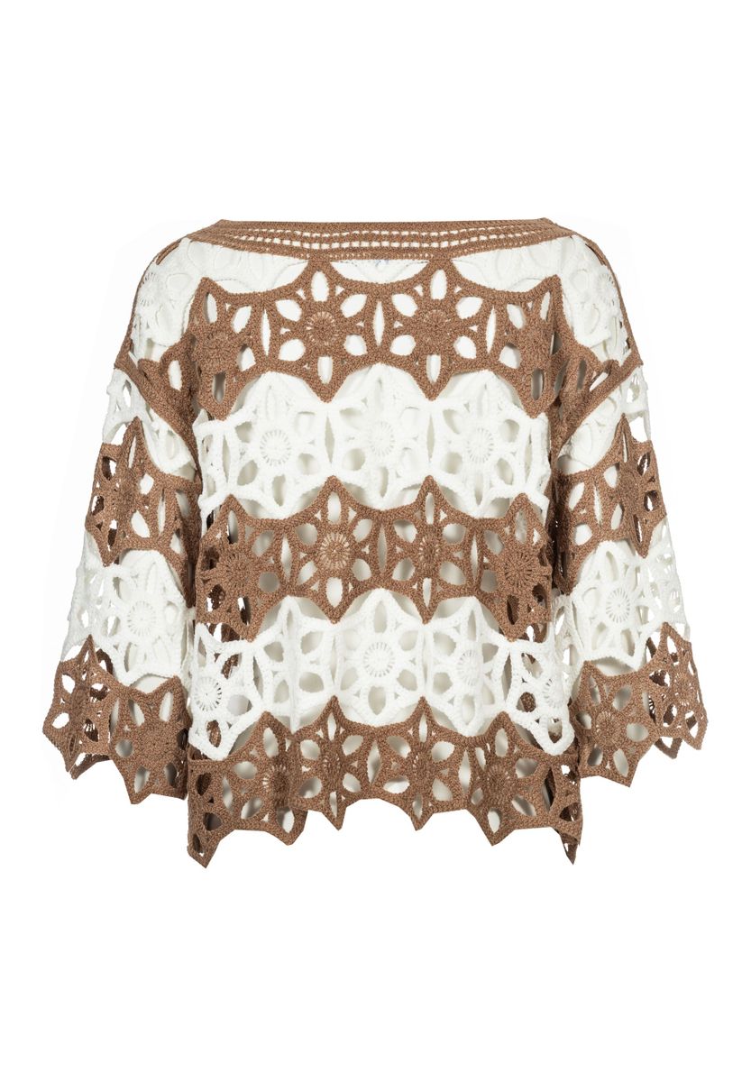 Pulli ELEMENTS mit gehäkelter Struktur