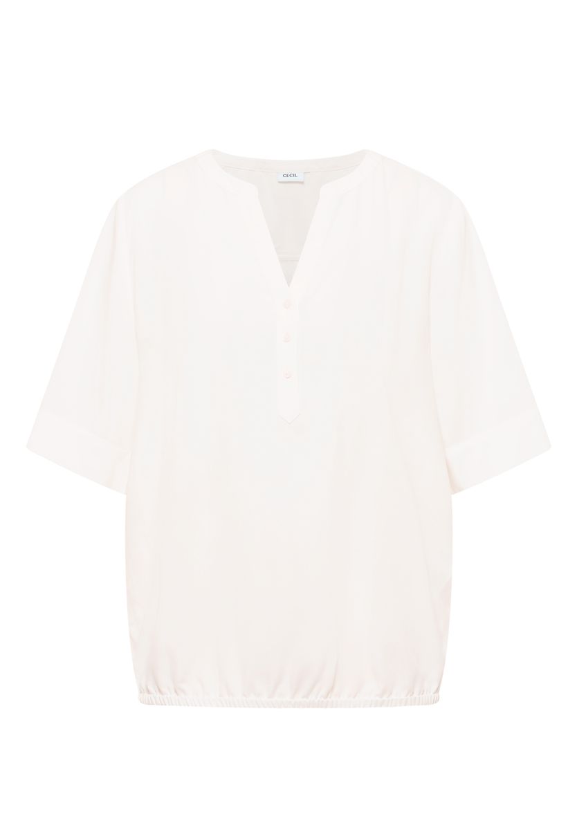 Kurzarm Bluse mit Split Neck