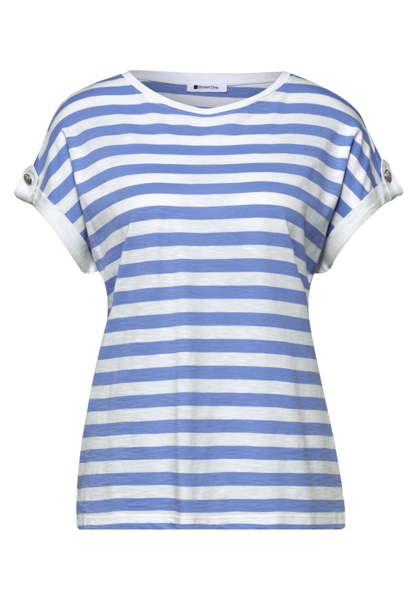 T-Shirt mit Rundhals und Knopfdetail