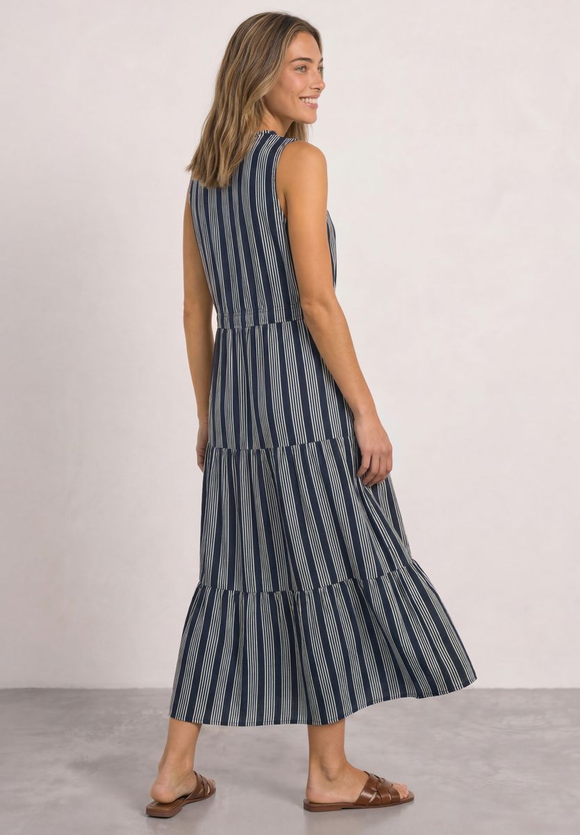 Maxikleid Mit Volants und Print