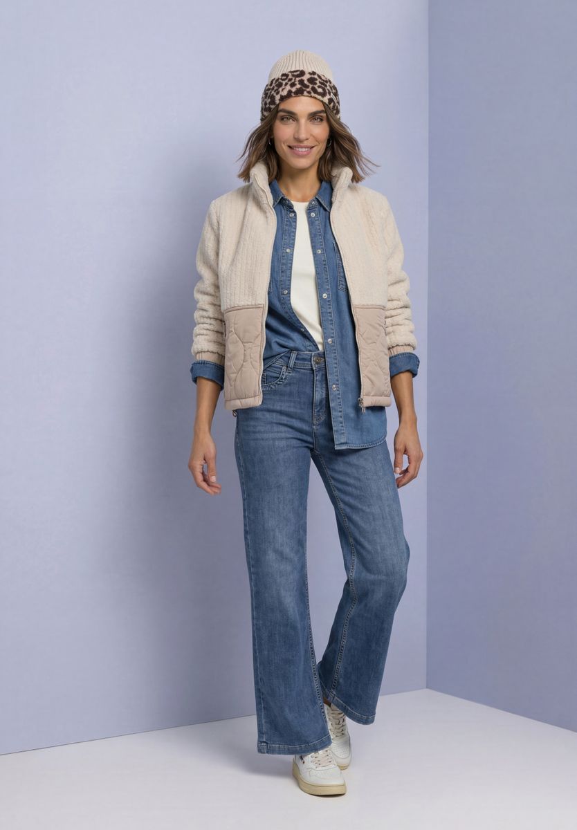 Teddy-Jacke mit Softshelldetails