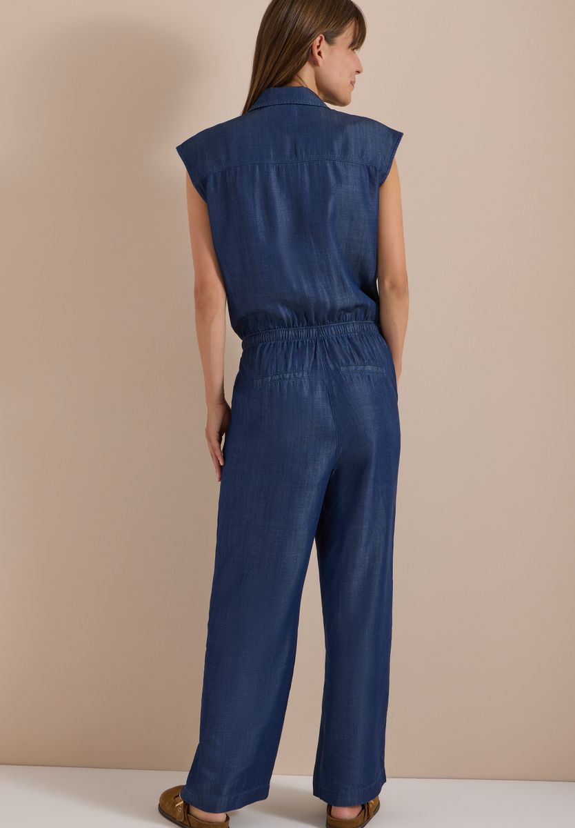Wide Leg Jumpsuit in Denim-Optik