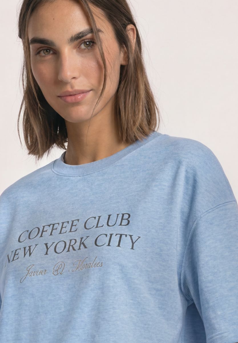 Kurzarm Sweatshirt mit Wording