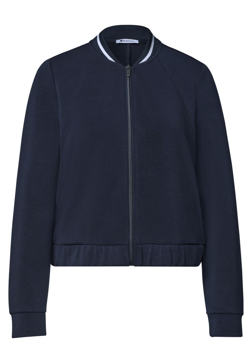 Langarm Jacke im Silk-Look mit Zipper