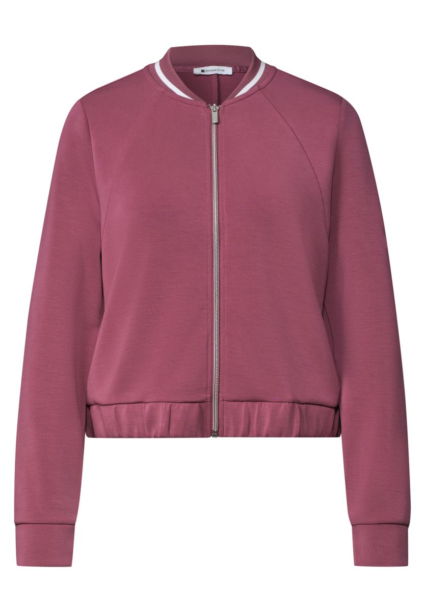 Langarm Jacke im Silk-Look mit Zipper