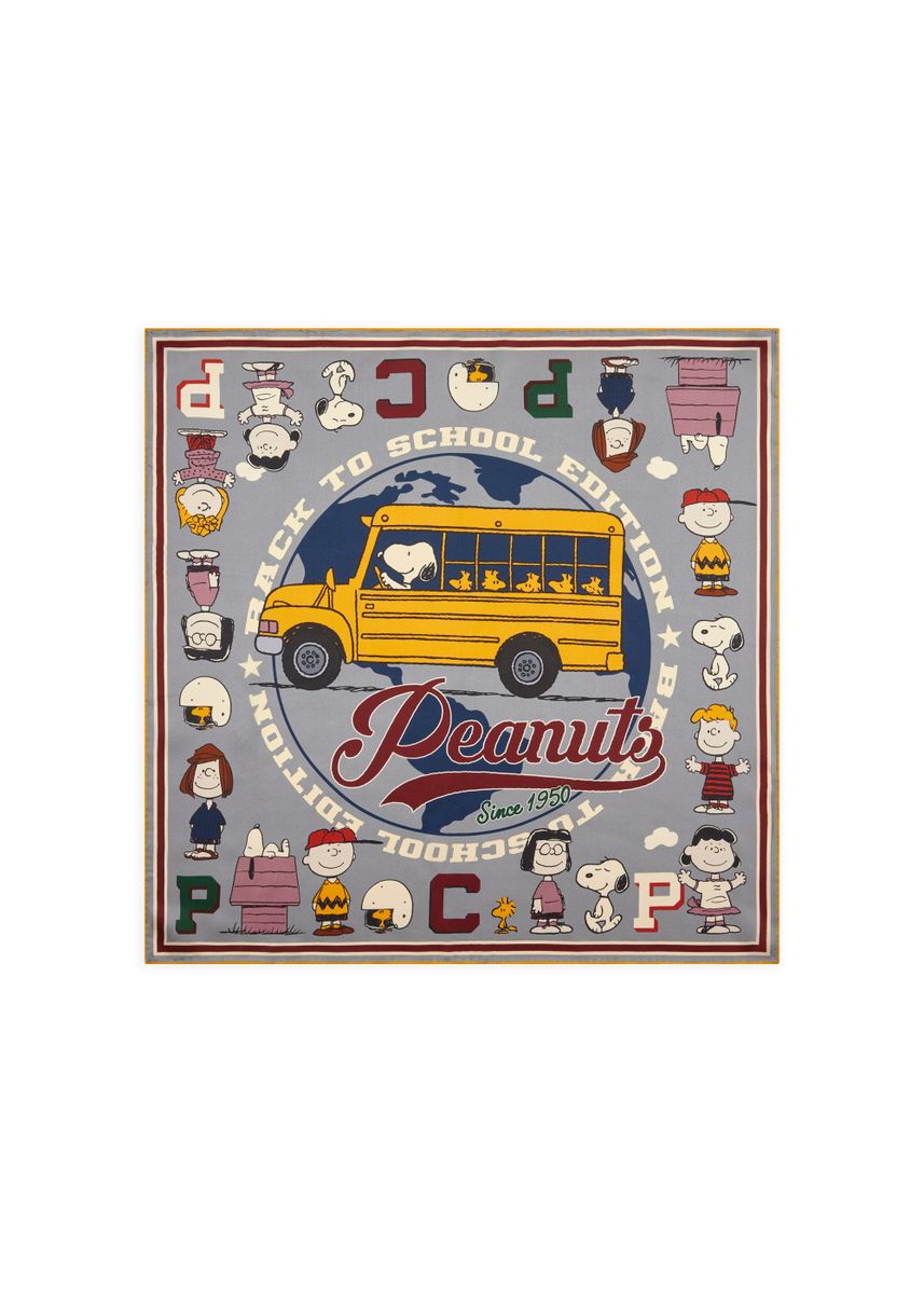 Luxuriöses Nicki Tuch aus reiner Seide mit Peanuts-Motiven