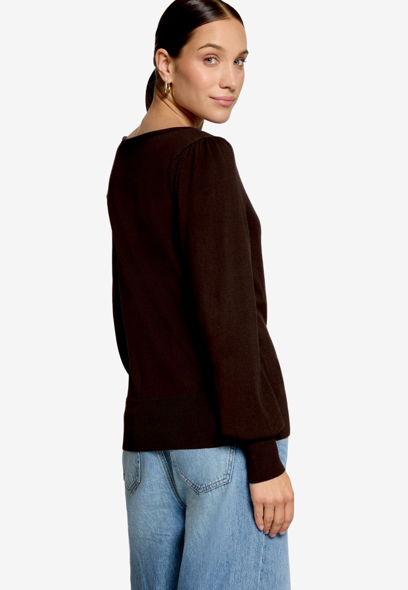 Feinstrickpullover mit U-Boot Ausschnitt