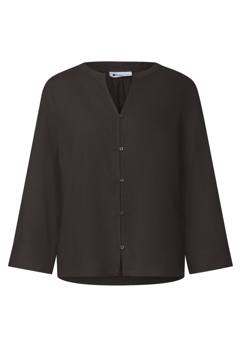 3/4-Arm Bluse mit Split Neck