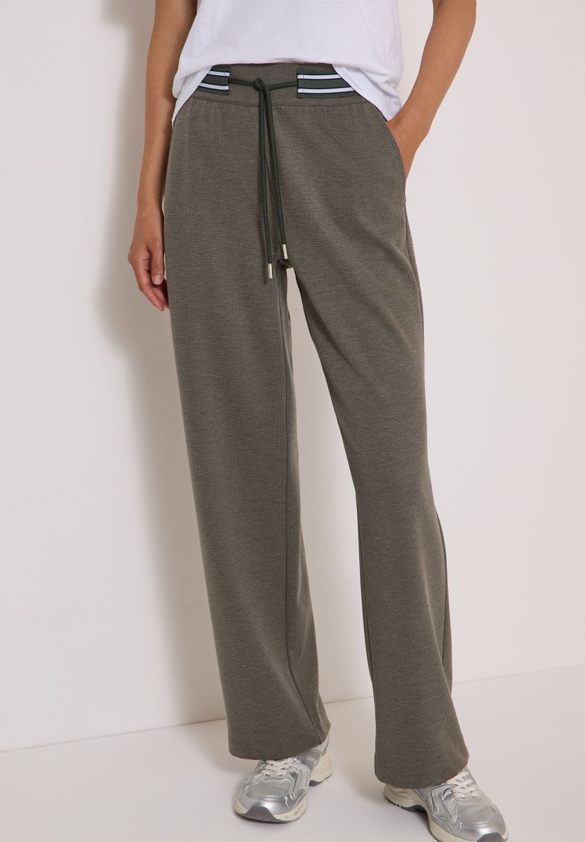 High Waist Straight Leg Hose mit Dessin