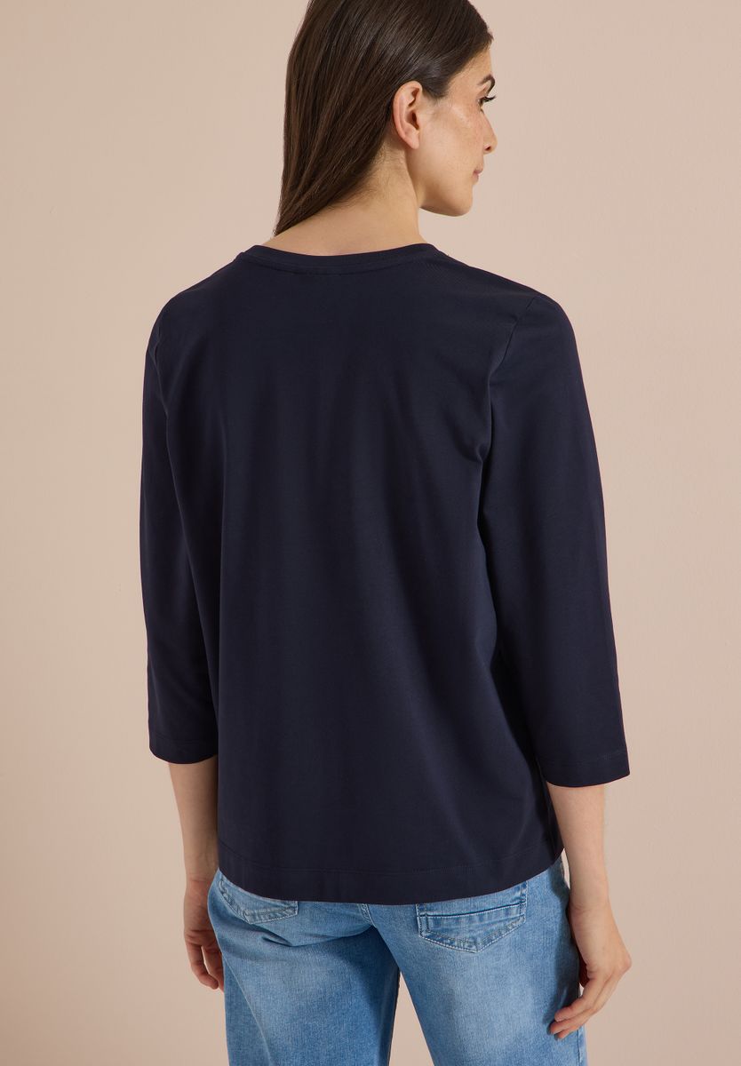 3/4-Arm Shirt mit Wording im Leo-Look
