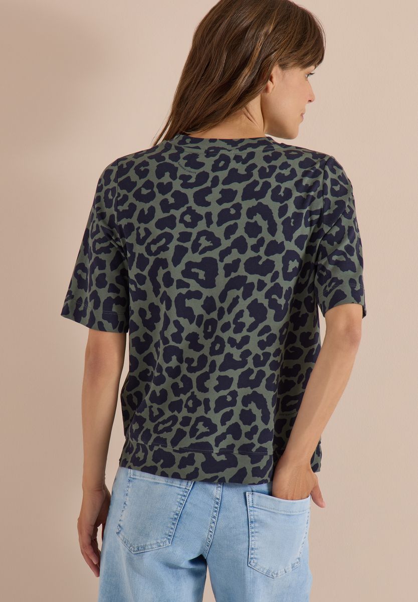 T-Shirt mit Rundhals und Leo-Muster