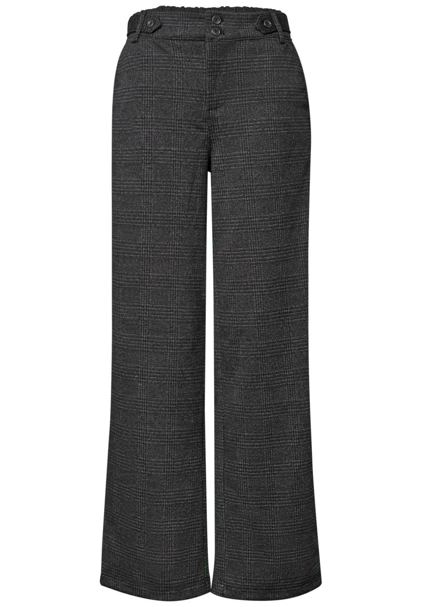 High Waist Wide Leg Hose mit Karomuster
