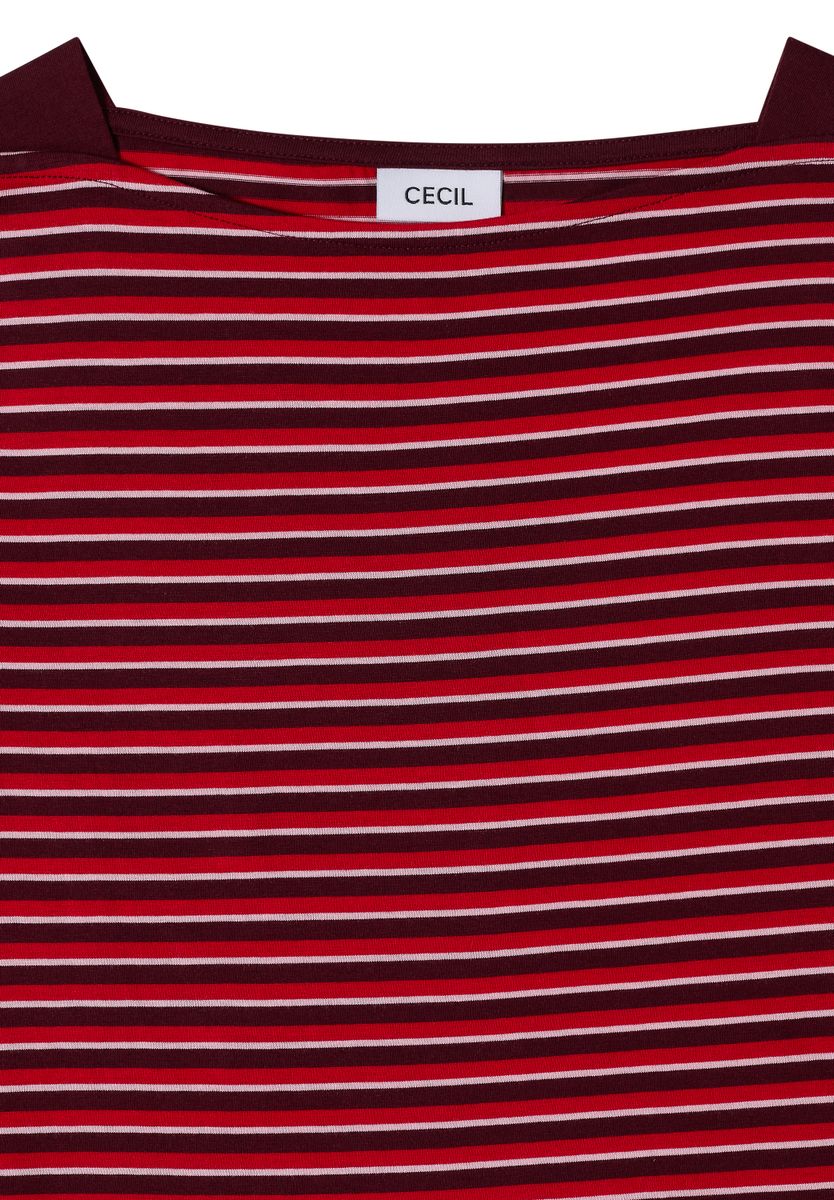 3/4-Arm Shirt mit Boat Neck und Streifen
