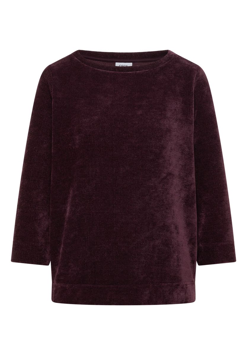 3/4-Arm Shirt aus Cord mit Boat Neck