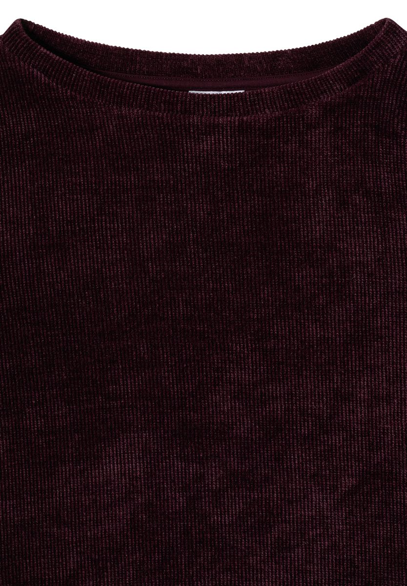 3/4-Arm Shirt aus Cord mit Boat Neck