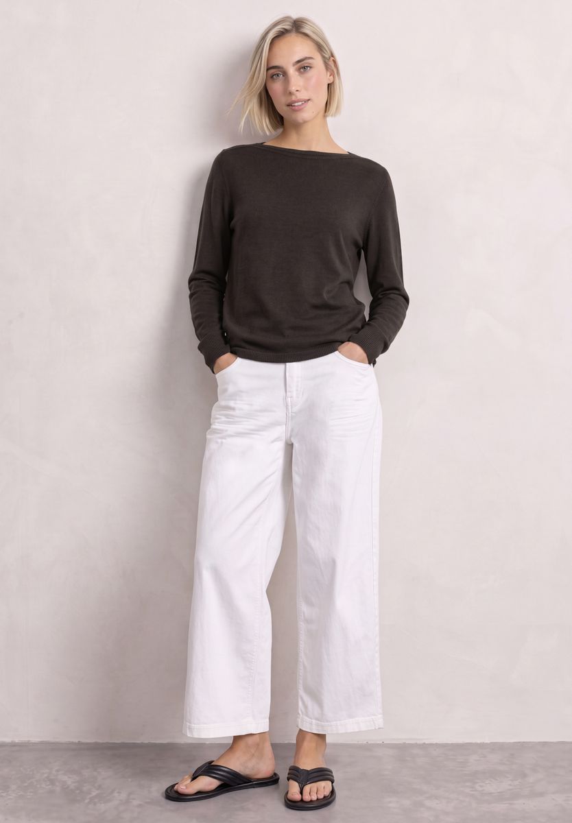 Basic Pullover mit U-Boot-Ausschnitt